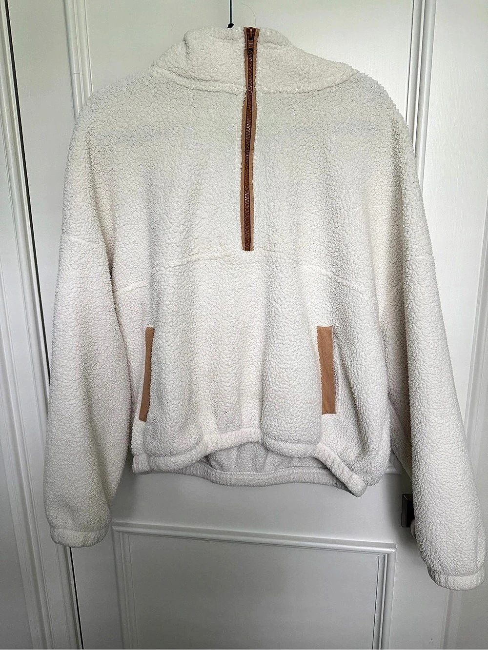 Gap Sherpa Half-Zip Hoodie Cream